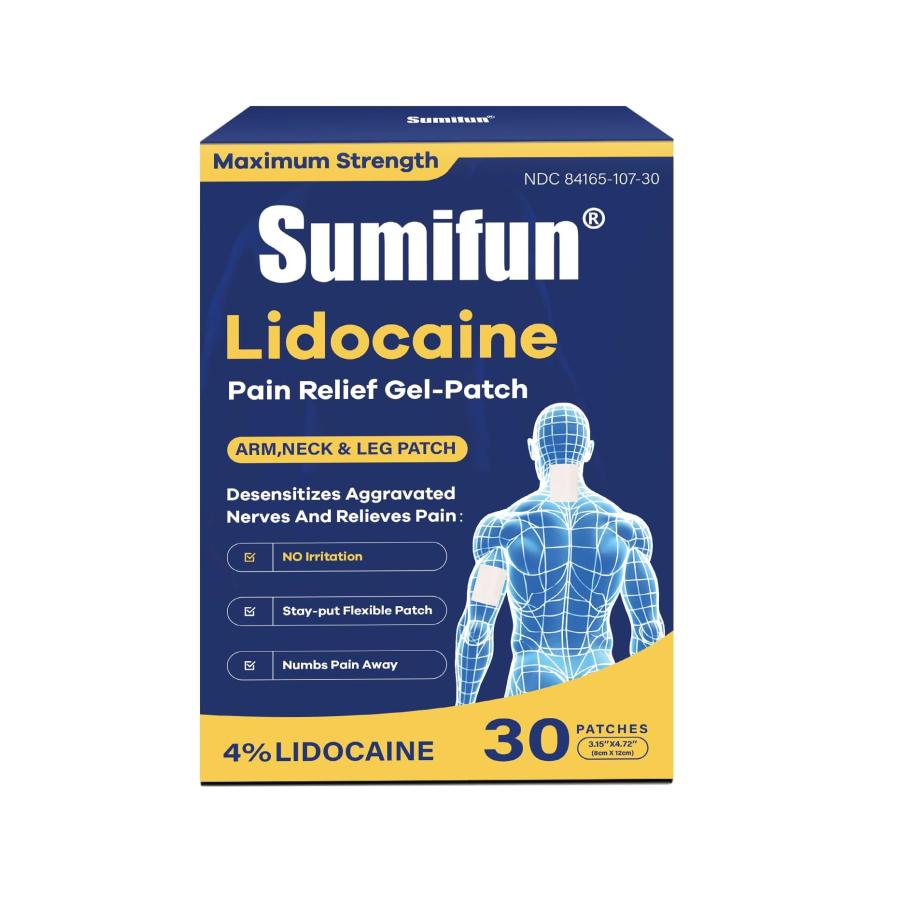 Sumifun — Sumifun 4% Lidocaine Pain Relief Patches — 36 Count, for Back, Shoulder, Muscle, Joints, Knee Pain Relief